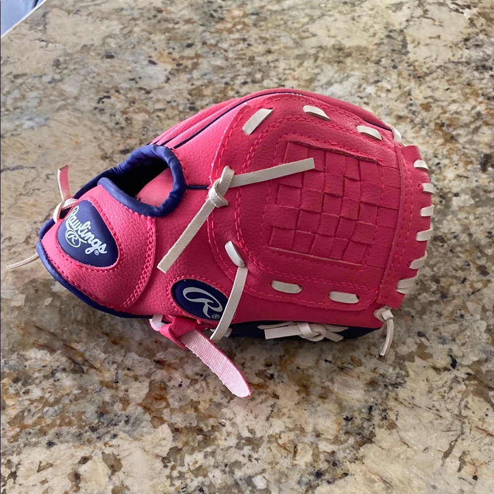 Rawlings Pink and Blue Kids Baseball Glove